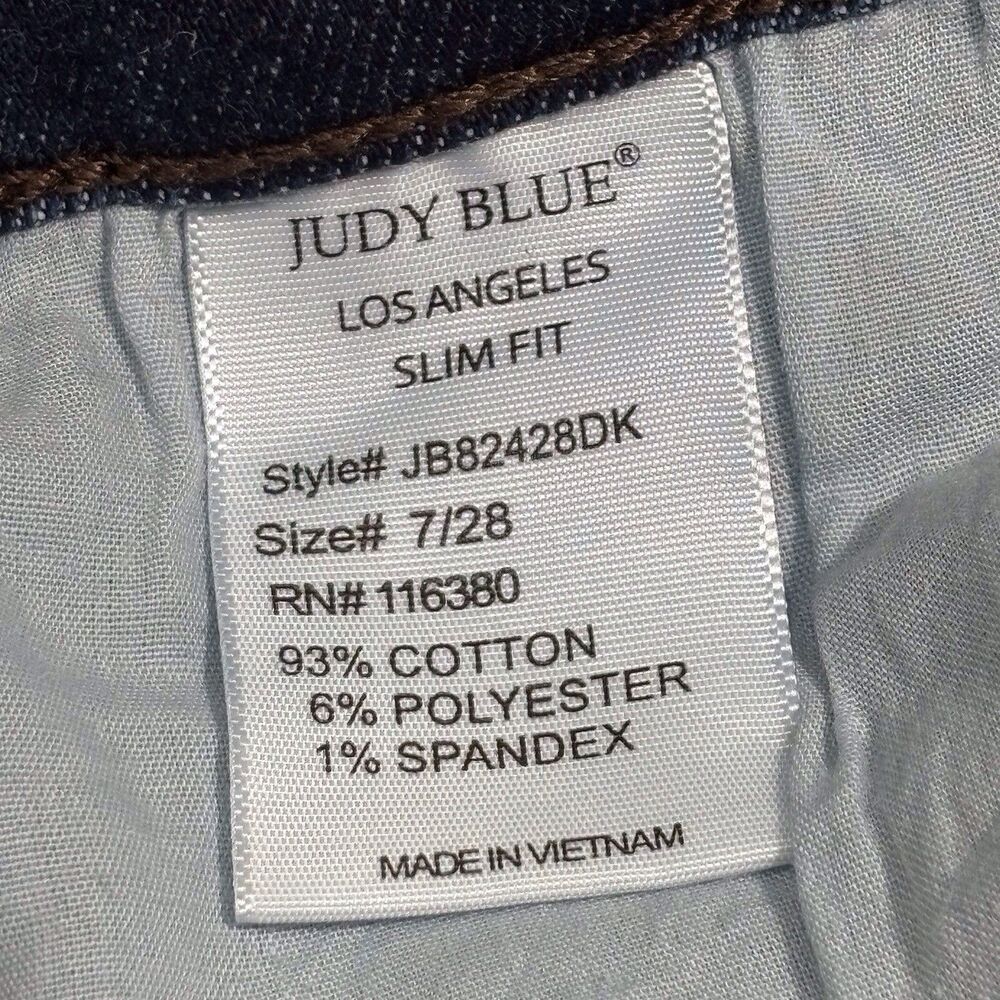 Judy Blue Slim Fit Jeans Size 7/28 28X30 Blue Denim Stretch JB82428DK - Picture 8 of 9